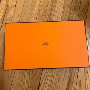 Hermes shoe box with ribbon